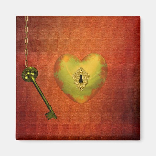Golden Heart met Key Magneet (Voorkant)