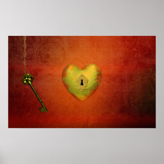 Golden Heart met Key Poster (Voorkant)