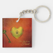 Golden Heart met Key Sleutelhanger (Achterkant)