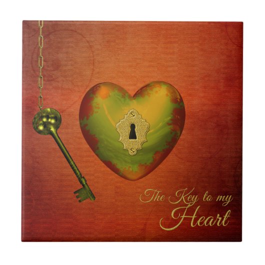 Golden Heart met Key Tegeltje (Voorkant)