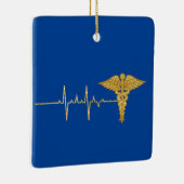 Golden Heart Rate en Caduceus Ornament (Rechts)