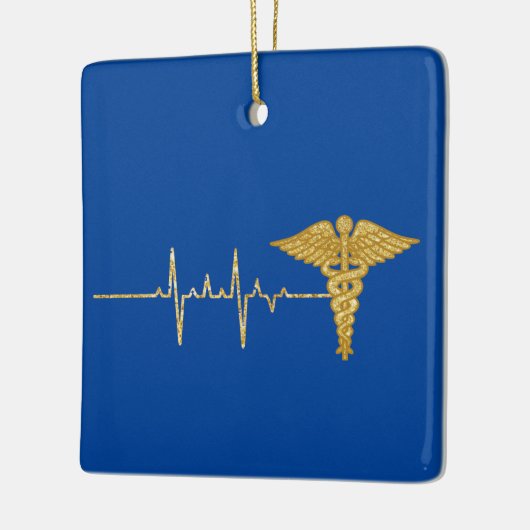 Golden Heart Rate en Caduceus Ornament (Links)