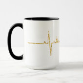 Golden Heart Rate met Caduceus Symbol Mok (Links)