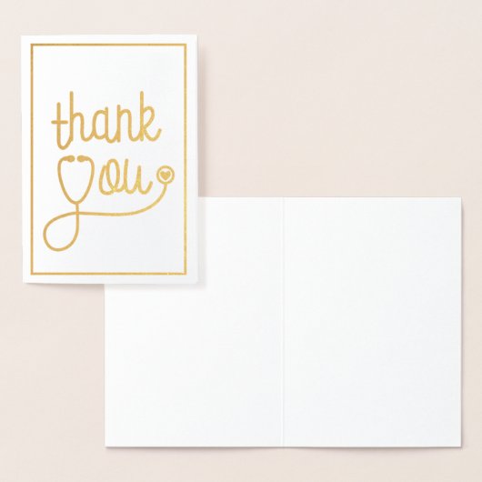 Golden Heart Stethoscope Dank je Folie Kaarten (Display)