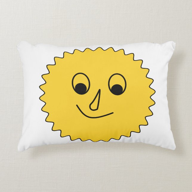 Golden Heart Sun Pillow Accent Kussen (Voorkant)