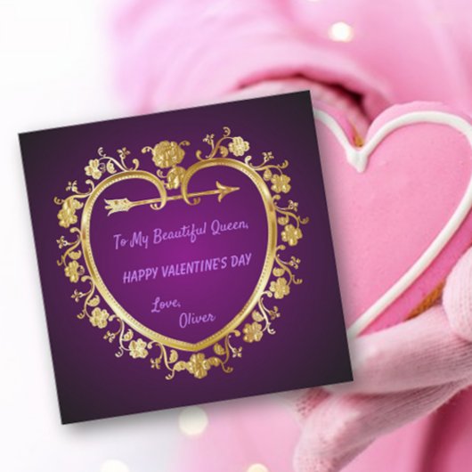  Golden Heart Valentijn Holiday Kaart