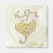 Golden Heart Wedding Favor Magnet (Voorkant)