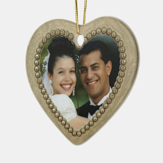 Golden Heart Wedding Ornament (Links)