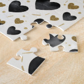 Golden Heartbeat | Black & Gold Watercolor Pattern Legpuzzel (Zijkant)