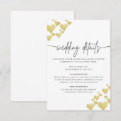 Golden Heartbeat Wedding Details Kaart (Voorkant / Achterkant)