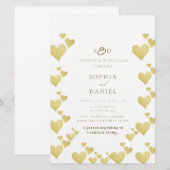 Golden Heartbeat Wedding Invitation Kaart (Voorkant / Achterkant)