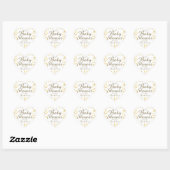 Golden Hearts Baby shower / Sprinkle Favor Hart Sticker (Vel)