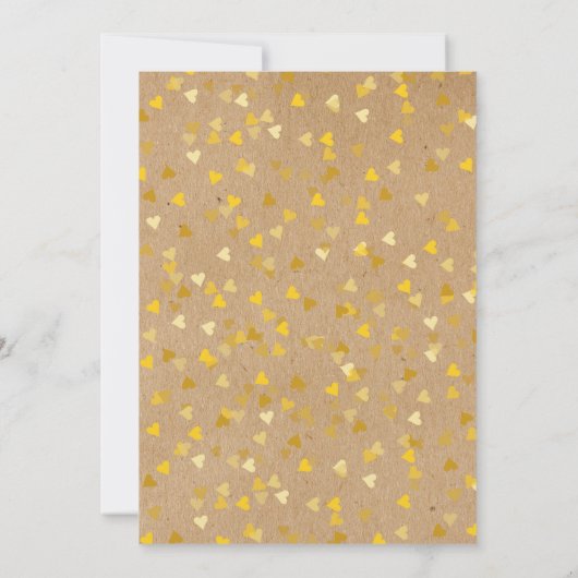 Golden Hearts Baptism Christening Uitnodiging (Achterkant)