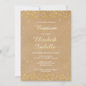 Golden Hearts Baptism Christening Uitnodiging (Voorkant)