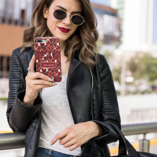 Golden Hearts-bevestiging iPhone Hoesje