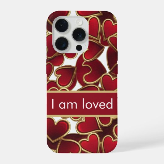 Golden Hearts-bevestiging iPhone Hoesje (Achterkant)