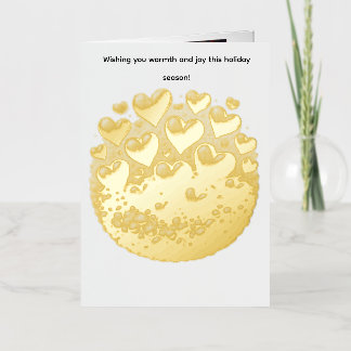 Golden Hearts Burst Greeting Card Folie Feestdagenkaart
