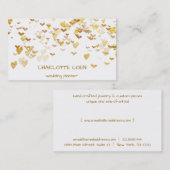 Golden Hearts Confetti White Delicate Glam Visitekaartje (Voorkant / Achterkant)