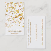Golden Hearts Confetti White Delicate Glam Visitekaartje (Voorkant / Achterkant)