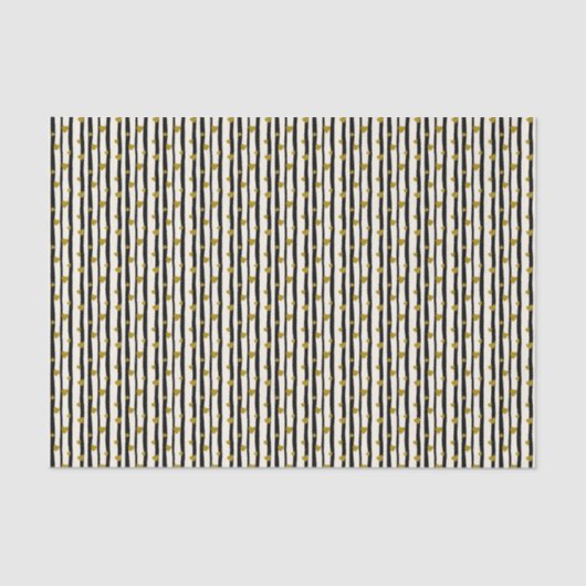 Golden Hearts en zwarte Stripes Tissuepapier (Voorkant)