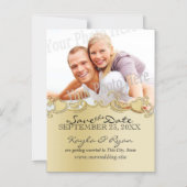 Golden Hearts Foto Bewaar de datum Magnetische Uitnodiging (Voorkant)