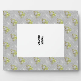 Golden Hearts op zilveren glitters Fotoplaat