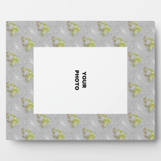 Golden Hearts op zilveren glitters Fotoplaat (Voorkant)