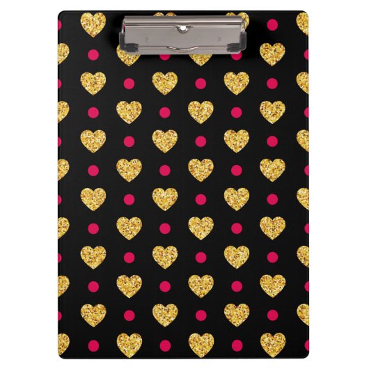 Golden Hearts Pattern Valentijnsdag-23655 Klembord (Voorkant)