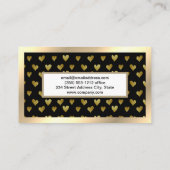 Golden Hearts Pattern Visitekaartje (Achterkant)