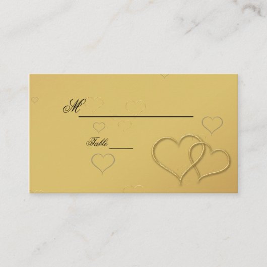 Golden Hearts - Place Card Plaatskaartje (Voorkant)