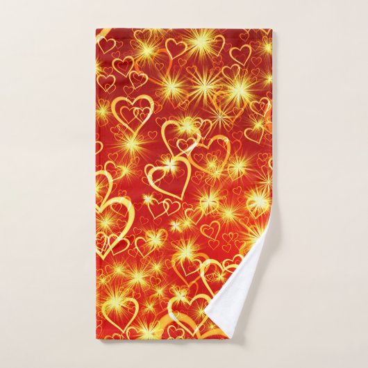 Golden Hearts Star Burst Bad Handdoek (Handdoek)