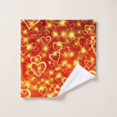 Golden Hearts Star Burst Bad Handdoek (Wasdoekje)