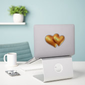 Golden Hearts Sticker (Laptop op bureau)
