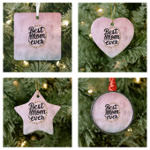 Golden Hearts Trendy Script Beste Mam Ooit Modern Keramisch Ornament