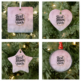 Golden Hearts Trendy Script Beste Mam Ooit Modern Keramisch Ornament