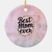 Golden Hearts Trendy Script Beste Mam Ooit Modern Keramisch Ornament (Achterkant)