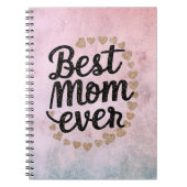 Golden Hearts Trendy Script Beste Mam Ooit Modern Notitieboek (Voorkant)