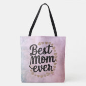 Golden Hearts Trendy Script Beste Mam Ooit Modern Tote Bag (Voorkant)