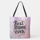 Golden Hearts Trendy Script Beste Mam Ooit Modern Tote Bag (Achterkant)