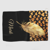 Golden Hearts voor golfer op Valentijnsdag LOVE Golfhanddoek (Horizontaal)