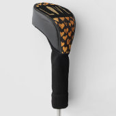 Golden Hearts voor golfer op Valentijnsdag LOVE Golfheadcover (Schuin)