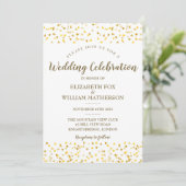 Golden Hearts Wedding Invitation Kaart (Staand voorkant)