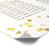 Golden Hearts Wedding Seating Chart Poster (Hoek)