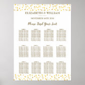 Golden Hearts Wedding Seating Chart Poster (Voorkant)