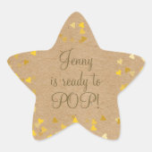 Golden Hearts ze is klaar om Baby shower te Poppen Ster Sticker (Voorkant)