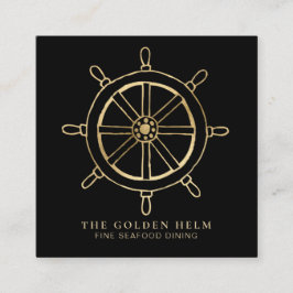 *~* Golden Helm Fine Dining by the Zee BLACK Gold Vierkante Visitekaartje