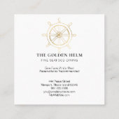 *~* Golden Helm Fine Dining by the Zee BLACK Gold Vierkante Visitekaartje (Achterkant)
