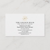 *~* Golden Helm Fine Dining by the Zee Gold White Visitekaartje (Achterkant)