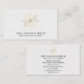 *~* Golden Helm Fine Dining by the Zee Gold White Visitekaartje (Voorkant / Achterkant)