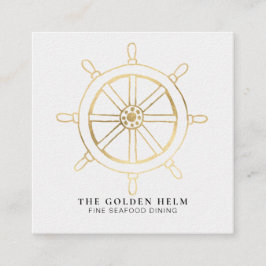 *~* Golden Helm Fine Dining by the Zee White Gold Vierkante Visitekaartje